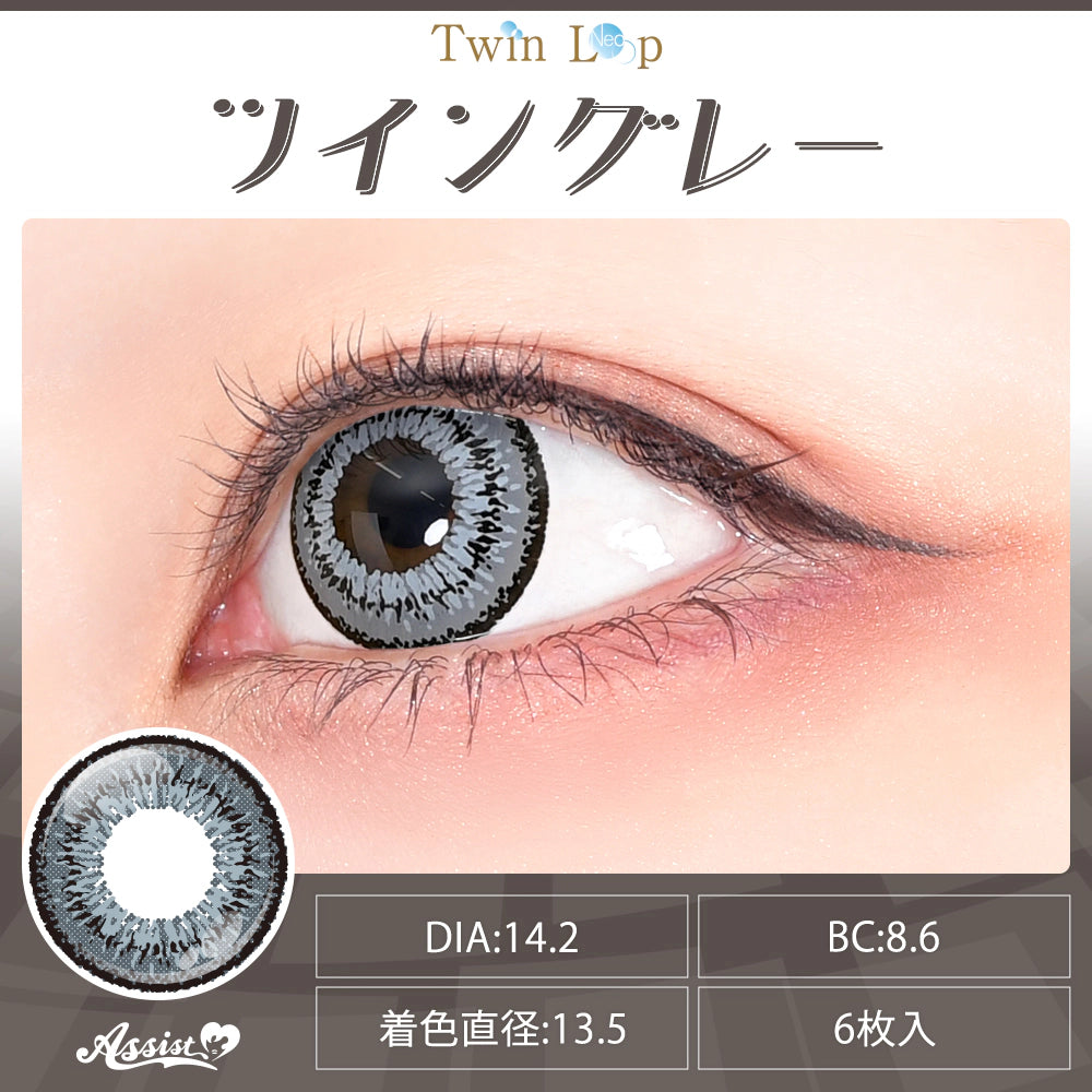 ASSIST CHOUCHOU TWINLOOPNEO 1DAY TWIN GRAY(1BOX 6SHEETS) 0