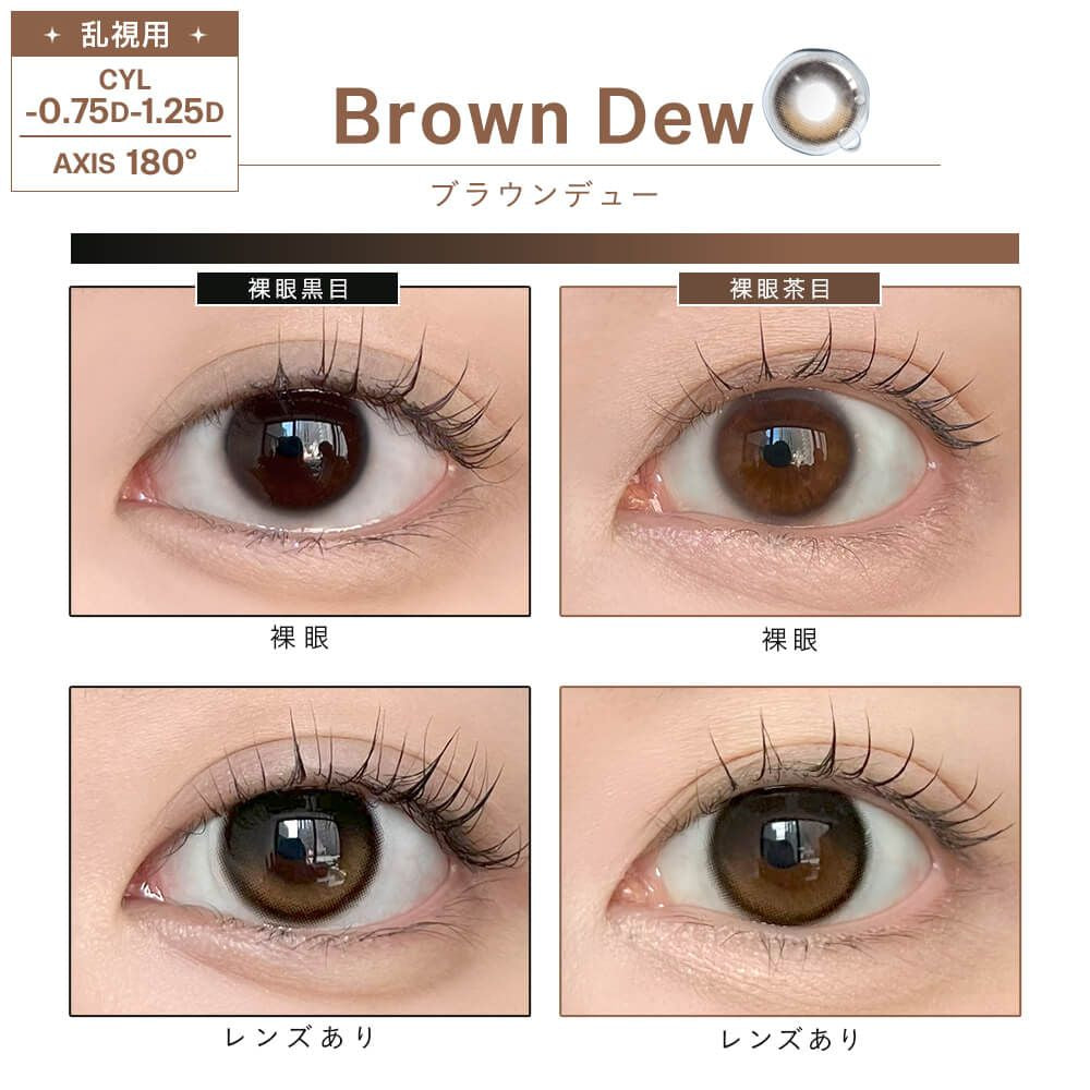 DEWLIT SILICONE HYDROGEL TORIC 1DAY BROWN DEW CYL-1.25(1BOX 10SHEETS) 0