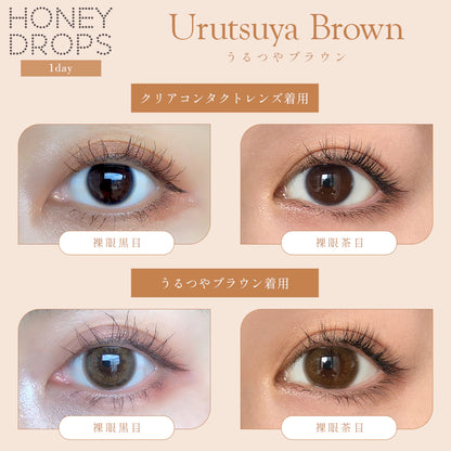 HONEY DROPS 1DAY 15mm URUTSUYA BROWN(1BOX 10SHEETS) 0