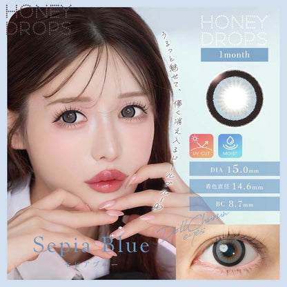 HONEY DROPS 1MONTH 15mm SEPIA BLUE(1BOX 2SHEETS) MAIN IMAGE