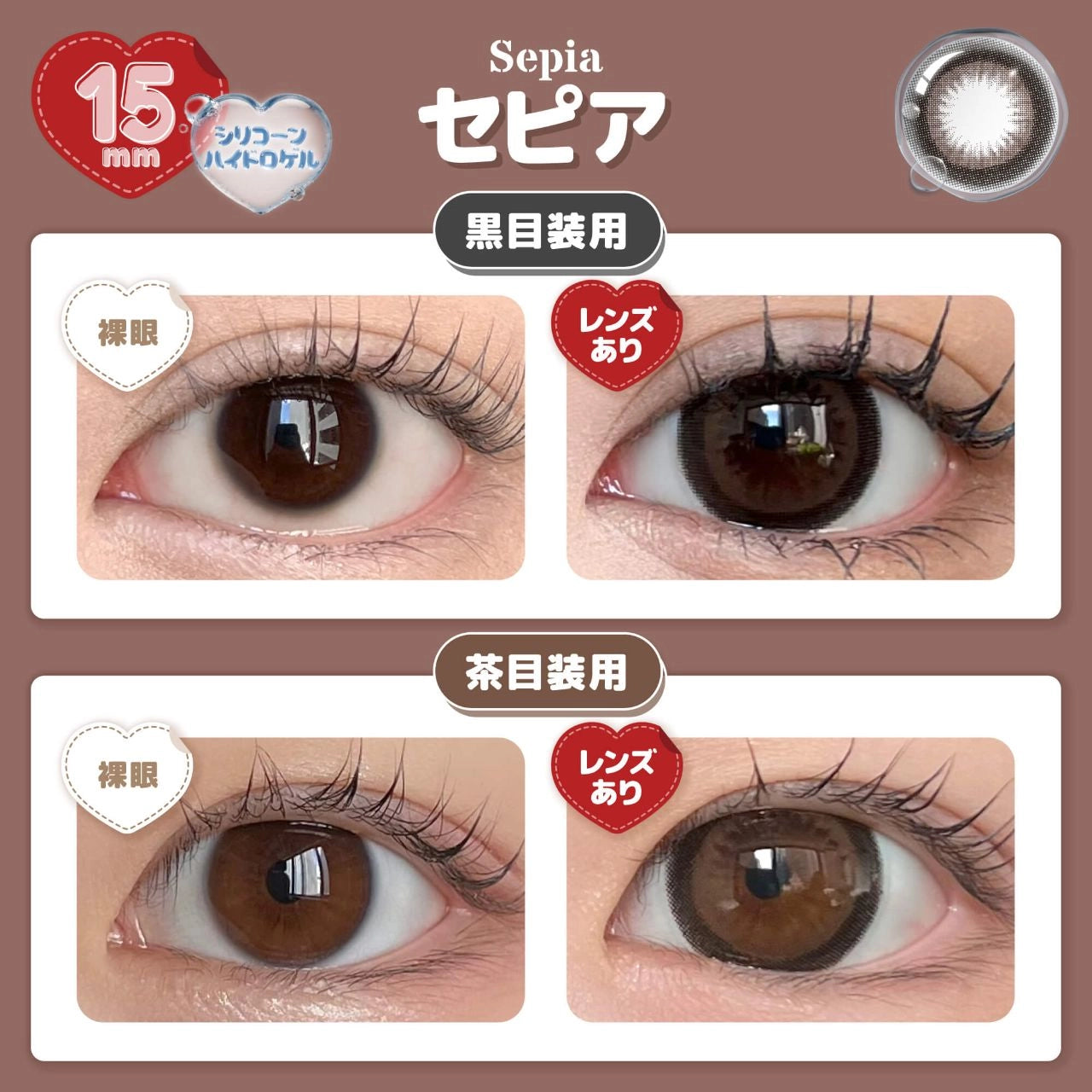 HONEY DROPS 1DAY SILICONE HYDROGEL SEPIA(1BOX 10SHEETS) 0