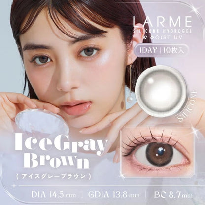LARME 1DAY SILICONE HYDROGEL W MOIST UV ICE GRAY BROWN(1BOX 10SHEETS) MAIN IMAGE