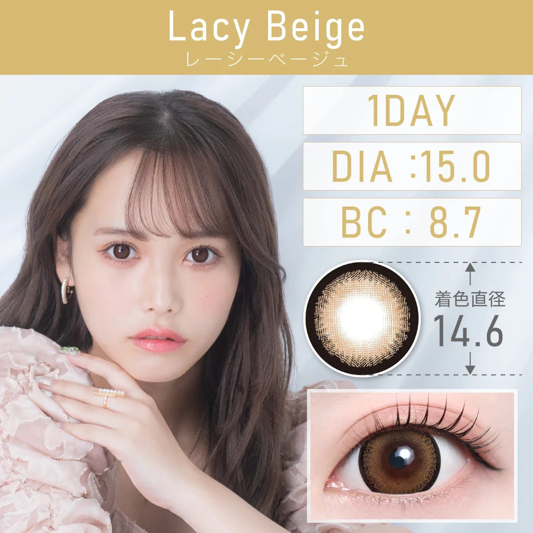 TEAMO 1DAY DEKAME TYPE LACY BEIGE(1BOX 10SHEETS) MAIN IMAGE