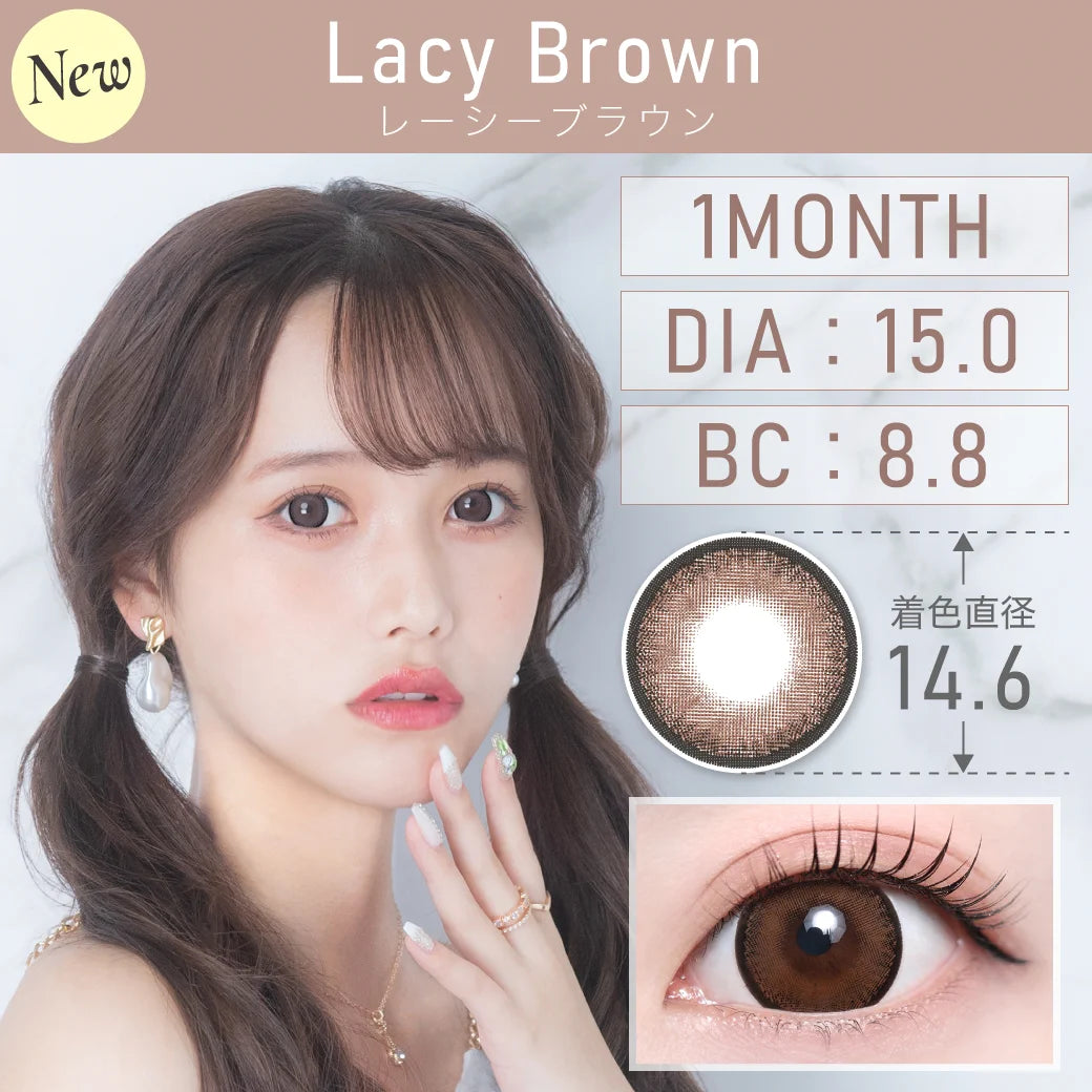 TEAMO 1MONTH DEKAME TYPE LACY BROWN(1BOX 1SHEET) MAIN IMAGE