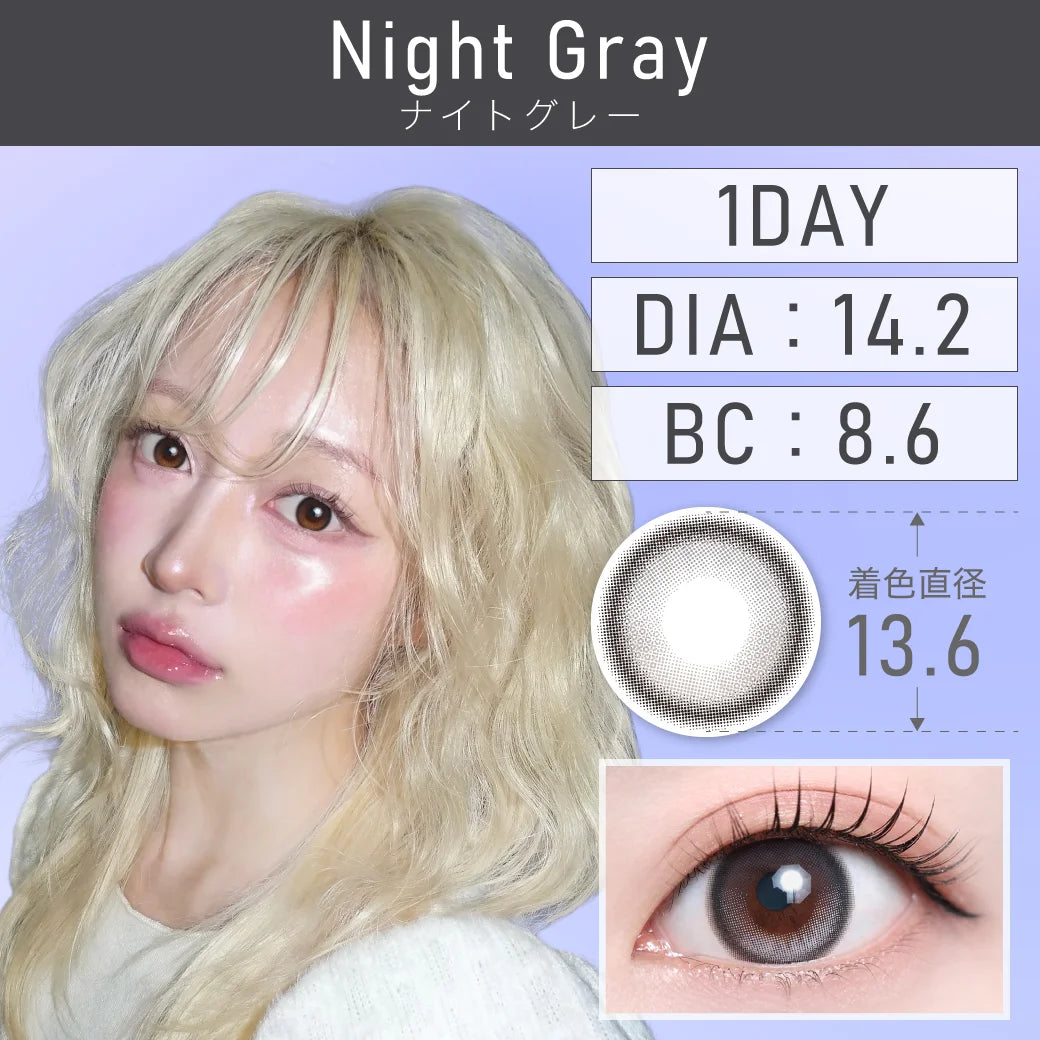 TEAMO 1DAY NATURAL HALF TYPE NIGHT GRAY(1BOX 10SHEETS) MAIN IMAGE